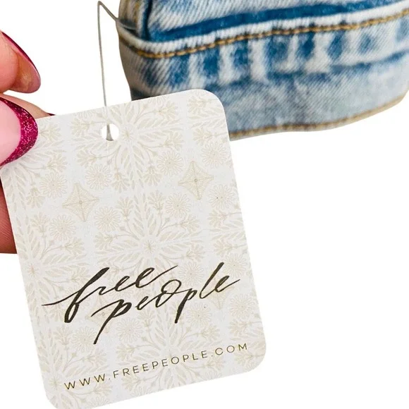 Free People X Driftwood NWT Patchwork Blue & Pink Denim Jean Jacket Size Large - Picture 9 of 11